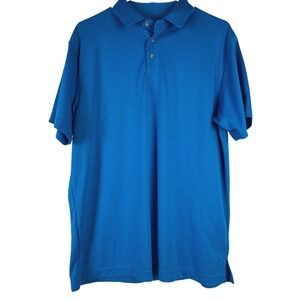 Pro Tour Polo Shirt Men Medium Blue Short Sleeve Golf Activewear Sporty Athletic